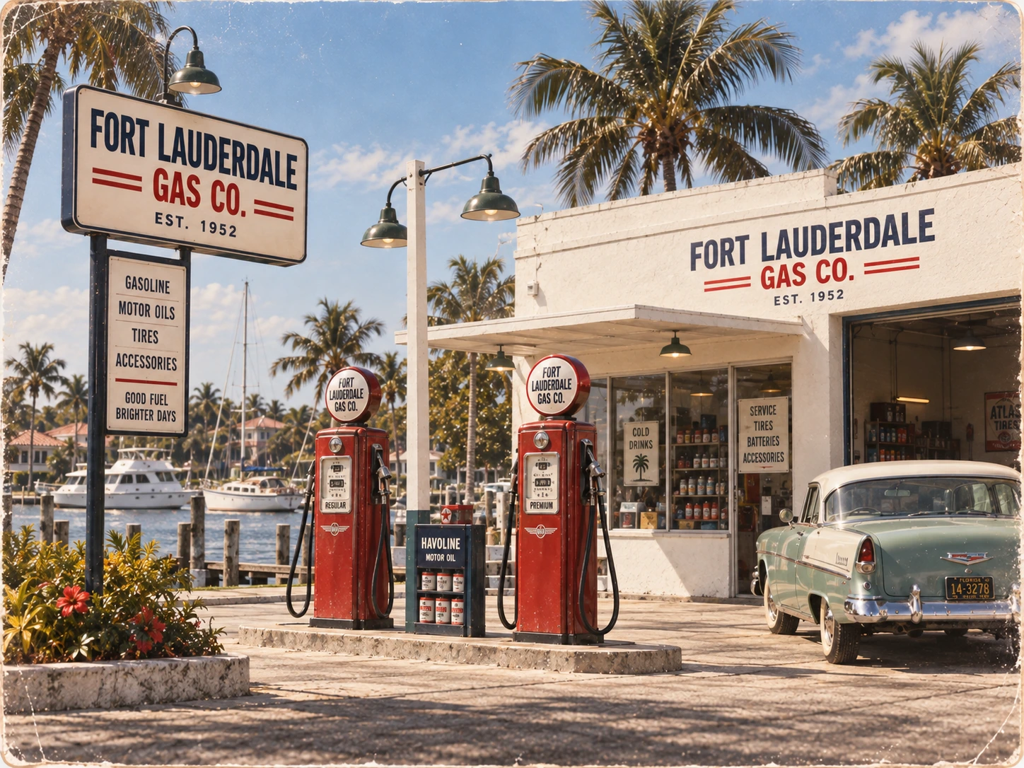 Fort Lauderdale Gas Co. Original service-station artwork